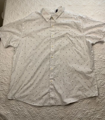 Van Heusen XXL Men's White Button Up Shirt Short Sleeve Classic Fit - Image 1 of 4