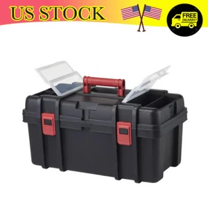 Tool Storage Box 22'' Removable Utility Tray Hardware Organizer Toolbox Portable - Picture 1 of 6
