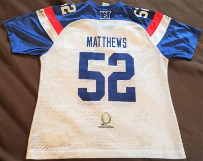 Camiseta deportiva de fútbol americano Clay Matthews #52 Pro Bowl equipo NFL Reebok para mujer grande Foto 1 de 4