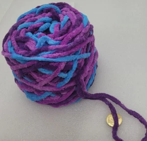 dicke chenille wolle f decken armstricken lila-blau 480gr. 350m schal Knäuel k99 - Bild 1 von 9