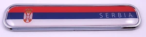 Serbia flag Chrome Emblem 3D auto Decal sticker car bike boat 5.3" - Imagen 1 de 2