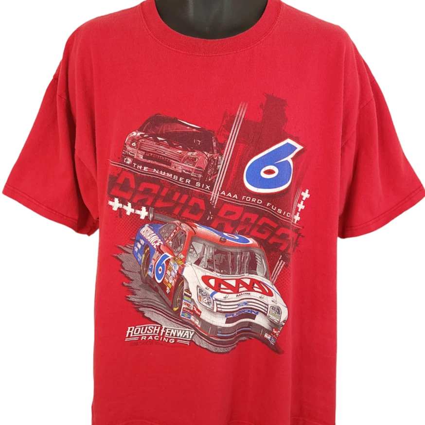 复古 David Ragan NASCAR T 恤男式尺寸 2XL Y2K Roush Fenway Racing 福特 — 第 1/4 张图片