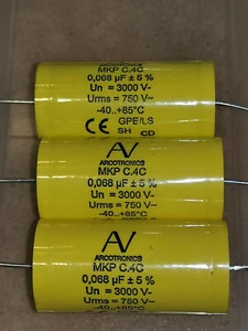 68nF 0,068uF 3000V - 5 Stück - MKP C.4C Arcotronics High Voltage Tesla / Audio - Bild 1 von 3
