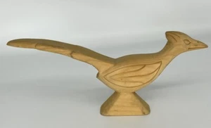 Original Jose Mondragon Holzschnitzerei Roadrunner Skulptur Chimayo New Mexico - Bild 1 von 8