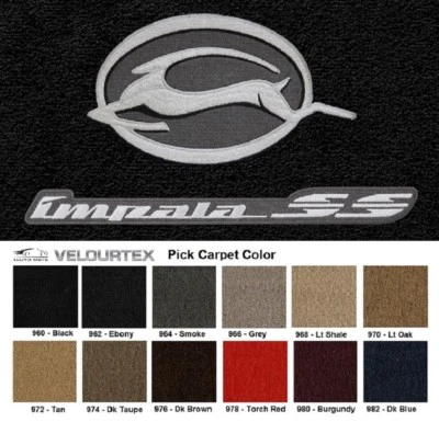 Lloyd Mats Velourtex Impala Deer & Impala SS Logo 4pc Floor Mats (1994-1996)  - Imagem 1 de 4