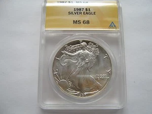 1987 silver eagle , ANACS , MS 68 - Picture 1 of 2