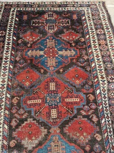 Antique Multi-color Malayer Rug hand-woven Oriental wool carpet 7' 7"X3' 10" - Picture 1 of 20
