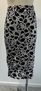 Portmans Midi Skirt Womens Lace Lined Black/white Size - Picture 1 of 6