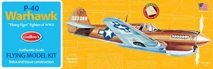 Kit de avión modelo de madera Guillow's Curtiss P-40 Warhawk balsa, avión de la Segunda Guerra Mundial GUI-501 - Imagen 1 de 9