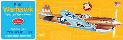 Guillow's Curtiss P-40 Warhawk Balsa Wood Model Airplane Kit, WWII Plane GUI-501 - Image 1 of 4
