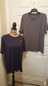 2 Reebok Polyester T-Shirts Herren XL 1 blau, 1 grau gebraucht - Bild 1 von 11