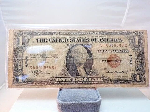 1935-A One Dollar Bill Hawaii Note Brown Seal Currency Cover