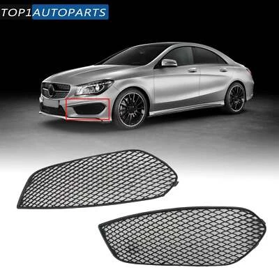 Par de rejillas antiniebla de malla para parachoques delantero para Mercedes CLA250 CLA45 AMG 2014-2016 Foto 1 de 4