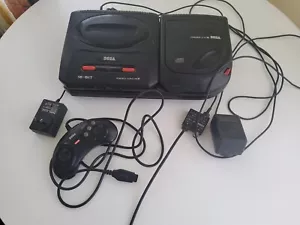 Sega Mega Drive II 2 Console & Sega Mega CD II 2 AC Adaptors RF Cable Controller - Picture 1 of 11