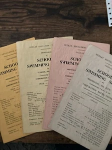 Dudley Schools Swimming Sports programmes 1955 1956 1957 1958 - Picture 1 of 9