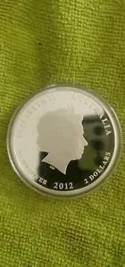 2012 Australia Silver Lunar Series II Year of the Dragon 2 oz proof - Picture 1 of 6