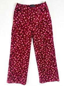 Princess Highway Floral Corduroy Wide Leg Pants Size 10 S/M Quirky Fun Pink Red - Picture 1 of 8