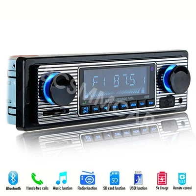 Reproductor de MP3 estéreo Bluetooth radio coche de 4 canales FM USB AUX unidad principal con control remoto Foto 1 de 4