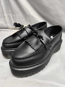 Dr. Martens Adrian Quad Leather Platform Loafers, Black, Size 7 - Picture 1 of 13