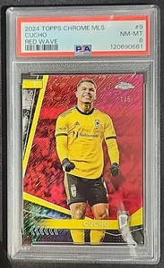 Cucho 2024 Topps cromo MLS refractor de onda roja #9 Columbus Crew #1/5 PSA 8 - Imagen 1 de 2
