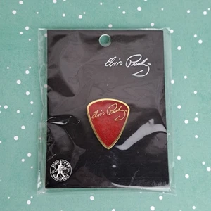 Elvis Presley Vintage 2001 Signature Product Pin Gitarren-Plektrum geformt rot goldfarben - Bild 1 von 7