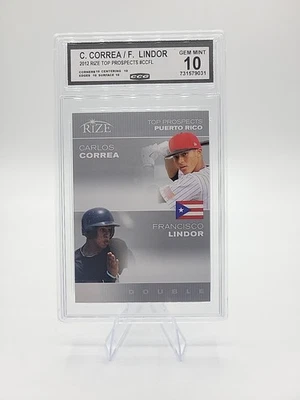 Carlos Correa / Francisco Lindor 2012 Leaf Rize Dual (RC) - CCG 10 GEMA COMO NUEVA 💎  Foto 1 de 2