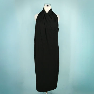 Banana Republic Plus Size 20 Black Misa Halter Cross Neck Sleeveless Midi Dress - Image 1 of 4
