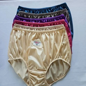 6 Granny Panties Plus Underwear Woman Soft Silky Nylon Briefs High Waist 40"-45" - Picture 1 of 14