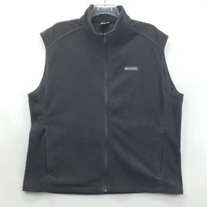 Columbia Vest Mens 2XL Charcoal Gray Fleece Full Zip Zip Pockets Warm Outdoor - Picture 1 of 10