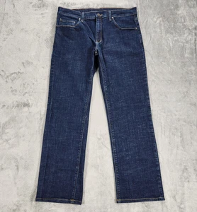 Mott & Bow Jeans Mens 35x30 Dark Blue Wooster Straight Leg Stretch Denim Classic - Picture 1 of 19