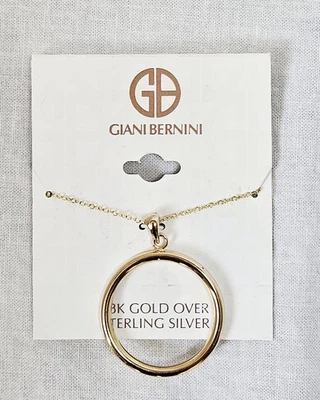 Collar colgante circular Giani Bernini chapado en oro de 18 quilates de plata de ley J1-186 Foto 1 de 3