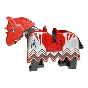 Lego Castle Black Horse + Dark Red Barding Knights Kingdom Vladek 2490pb04 le409 - Picture 1 of 2