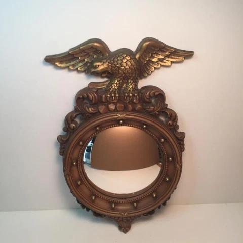 Syroco Wall Mirror 4410 Tag Federal American Eagle Convex Porthole Bullseye  16" Cover