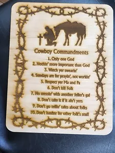 Cowboy Comendmants Wall Decor - Picture 1 of 1
