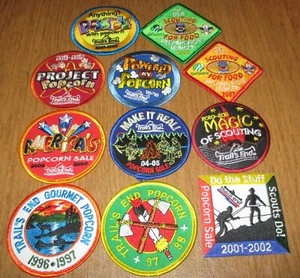 BSA OCC Trails End Popcorn Sale Patch - Lot 11 Patches (Various Years) RARE LOT - Picture 1 of 3