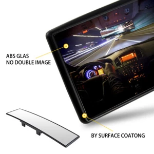 300MM Auto Rear View Mirror Black Interior Cover HD Mirror Universal Glass Kit - Picture 1 of 11