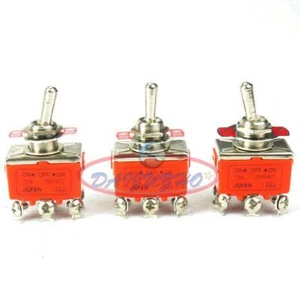 10 PCS 15A 250VAC 6-Pin DPDT ON-OFF-ON DC Motor Reversing Toggle Switch 1322 - Picture 1 of 3