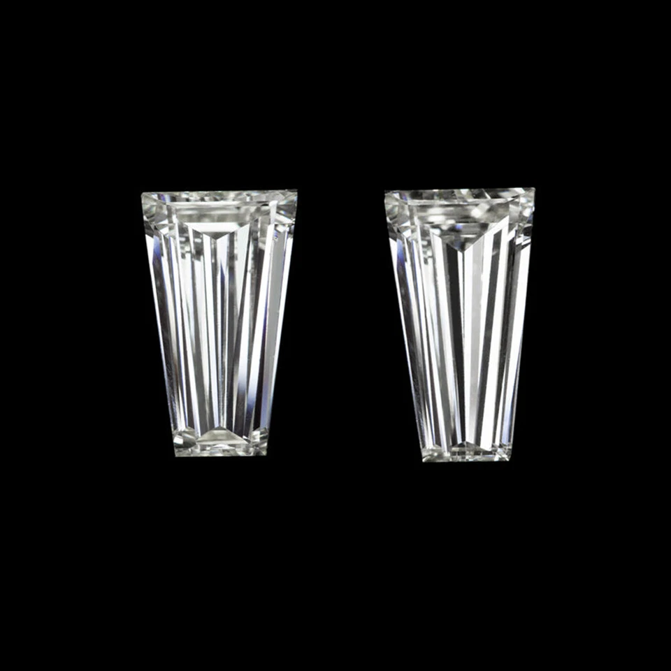 PAREJA BAGUETTE CÓNICA CORTE SUELTA 1/2 QUILATE DIAMANTE CREADO EN LABORATORIO 0,50ct Foto 1 de 1