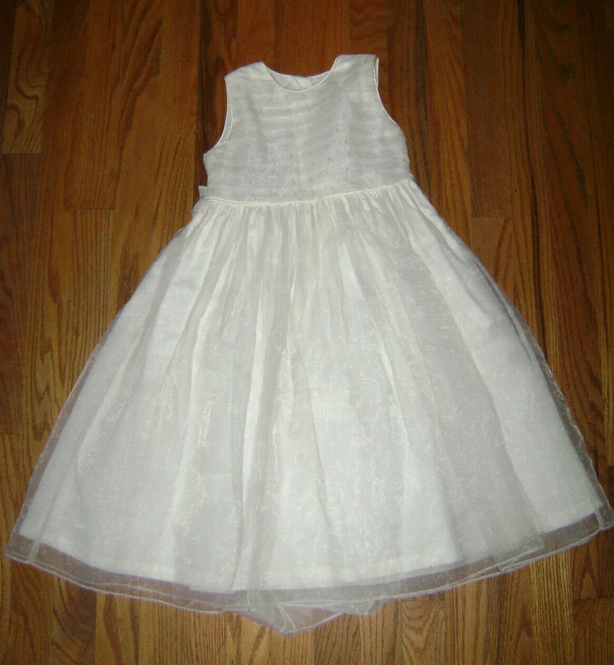 Strasburg GIRLS DRESS size 5 5T IVORY OFF WHITE COMMUNION CHRISTENING STUNNING - Photo 1/4
