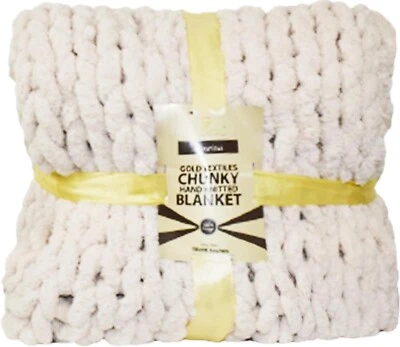 Chunky Knit Chenille Throw Blanket 50x60 Cozy for Lounge Sofa, Couch  Home Decor Foto 1 de 4