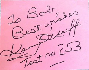 KERRY O'KEEFE - Firma (firmado en pedazo de papel) - Imagen 1 de 1