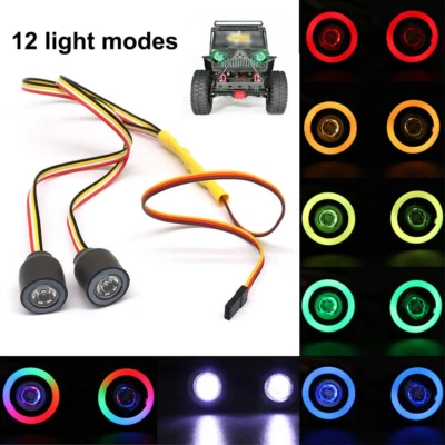 RC Car 2LED Lights Headlight For 1/10 RC Rock Crawler Axial SCX10 I II III D90 - Image 1 of 4