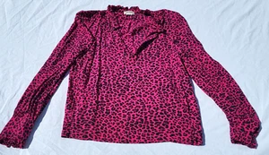 Zadig Voltaire Hemd Bluse Damen Medium Rosa Leopardenmuster Büro Baddie - Bild 1 von 9