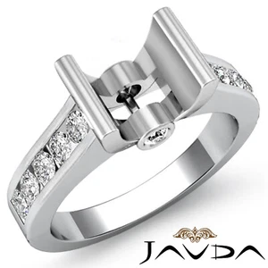 Anillo de compromiso redondo semi montura de diamantes con bisel de canal para mujer 0,50 quilates - Imagen 1 de 30