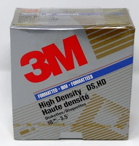 3M High Density 3.5" Diskettes 10 Pack Formatted DS HD NEW - Afbeelding 1 van 2