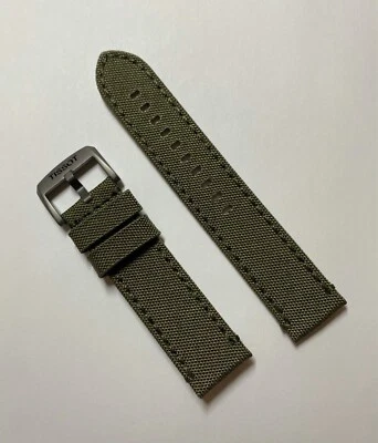 Correa de reloj de tela de nailon verde original Tissot 22 mm T116410A / T116617A Foto 1 de 2