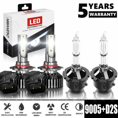 For Acura RL 2005 2006 2007-2012 4x LED HID Headlights High/Low beam Bulbs - Image 1 of 4