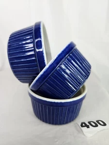 Oneida Ramekin Cups Cobalt Blue Set Of 3 Side Dessert Condiments  - Picture 1 of 23