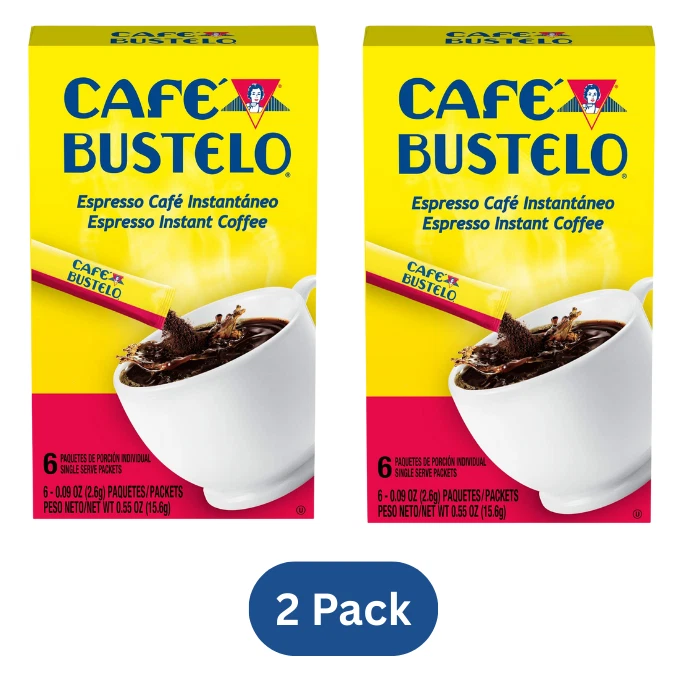 72 Café Bustelo Instant Coffee Espresso Single Serve Packets 12 Boxes of 6