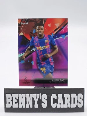 2021-22 Topps Finest Soccer Purple Pink Vapor Wave 107/125 Ansu Fati - Image 1 of 4